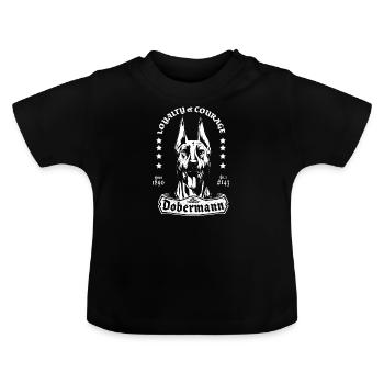 Dobermann - Baby Bio-T-Shirt mit Rundhals - Schwarz - Vorne