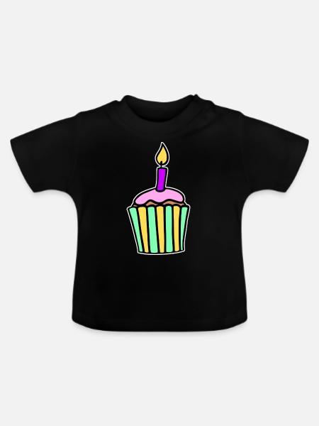 Cupcake - Baby Bio-T-Shirt mit Rundhals - Schwarz