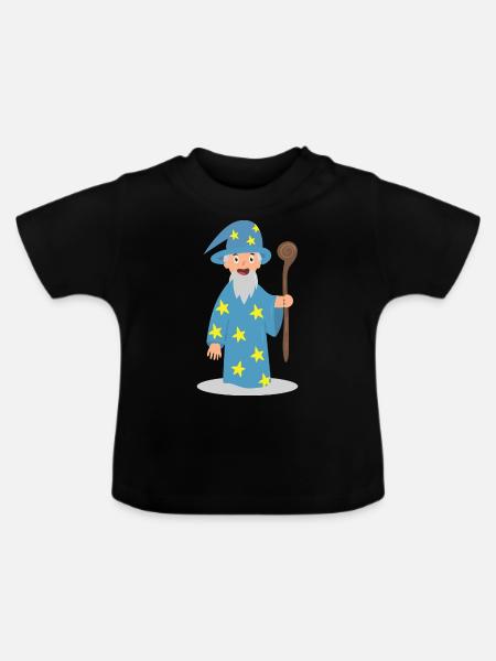 Magier - Baby Bio-T-Shirt mit Rundhals - Schwarz