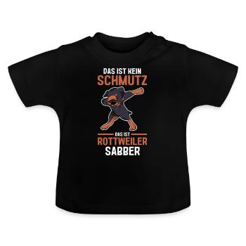 Hund Rottweiler - Baby Bio-T-Shirt mit Rundhals - Schwarz - Vorne