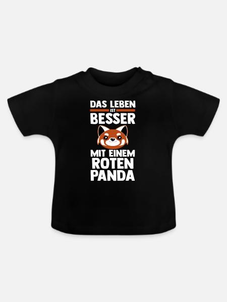 Roter Panda - Baby Bio-T-Shirt mit Rundhals - Schwarz