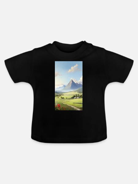 Panorama - Baby Bio-T-Shirt mit Rundhals - Schwarz