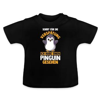 Pinguin - Baby Bio-T-Shirt mit Rundhals - Schwarz - Vorne
