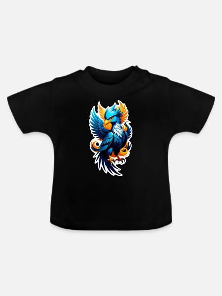 Phönix - Phönix - Feuervogel - Baby Bio-T-Shirt mit Rundhals - Schwarz