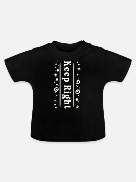 Rechts bleiben - Baby Bio-T-Shirt mit Rundhals - Schwarz
