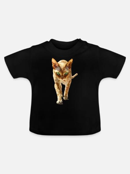 Devon Rex - Baby Bio-T-Shirt mit Rundhals - Schwarz