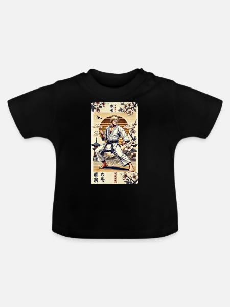 Karate MEISTER - Baby Bio-T-Shirt mit Rundhals - Schwarz