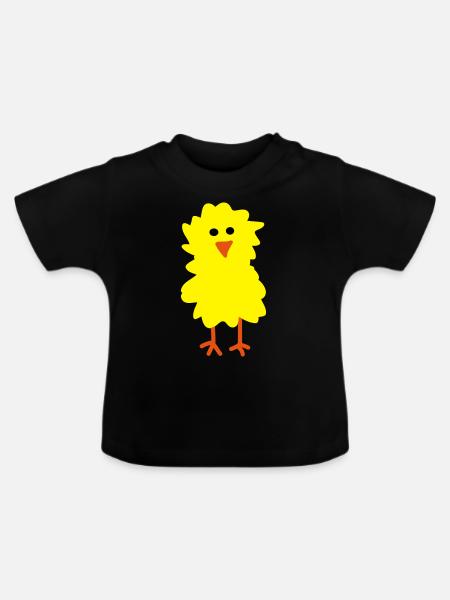 Küken - Baby Bio-T-Shirt mit Rundhals - Schwarz