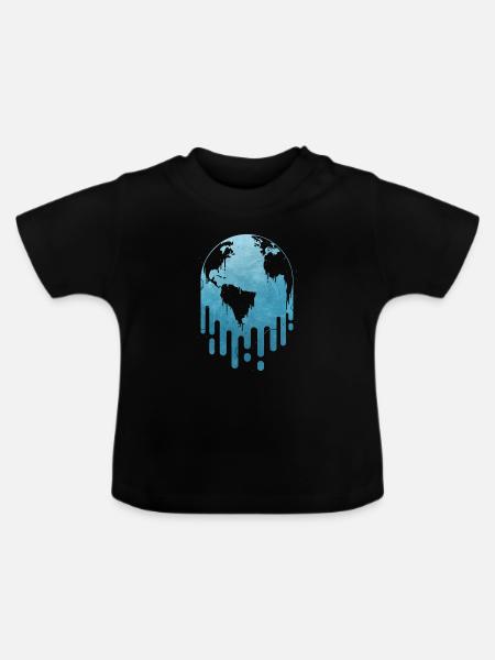 Melting - Baby Bio-T-Shirt mit Rundhals - Schwarz