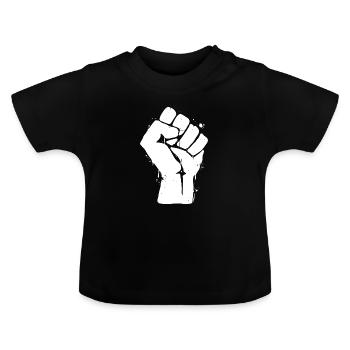 Poing de rébellion - T-shirt bio col rond Bébé - noir - Devant