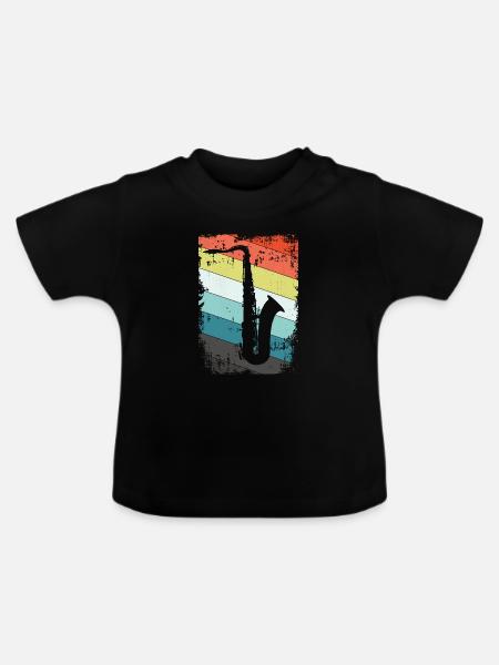 Saxofon Saxophon - Baby Bio-T-Shirt mit Rundhals - Schwarz