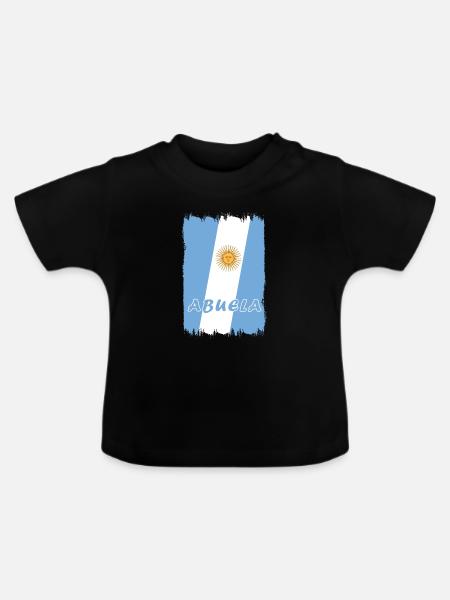 Argentinien Großmutter Design - Baby Bio-T-Shirt mit Rundhals - Schwarz