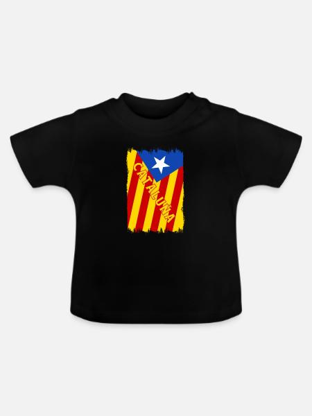 Katalonien Flaggen Design - Baby Bio-T-Shirt mit Rundhals - Schwarz