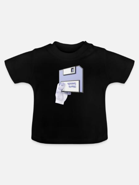 work bench 3D - Baby Bio-T-Shirt mit Rundhals - Schwarz