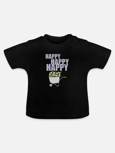SCHUBKARREN HAPPY - Baby Bio-T-Shirt mit Rundhals - Schwarz