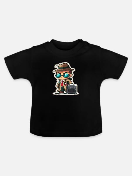 Streng geheim - Baby Bio-T-Shirt mit Rundhals - Schwarz