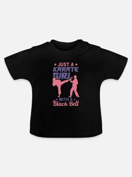 Karate Mädchen - Baby Bio-T-Shirt mit Rundhals - Schwarz
