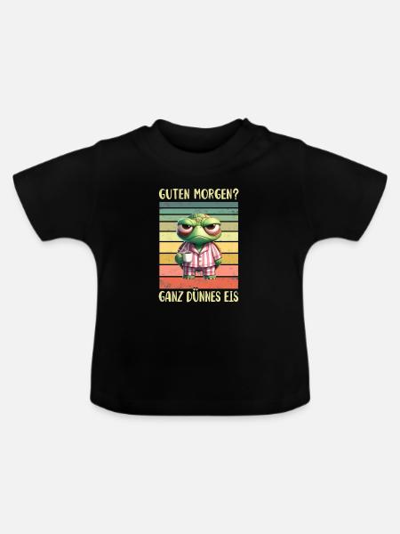 Schildkröte Morgenmuffel - Baby Bio-T-Shirt mit Rundhals - Schwarz