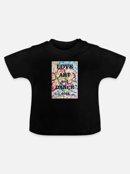 Blumenmädchen - Baby Bio-T-Shirt mit Rundhals - Schwarz