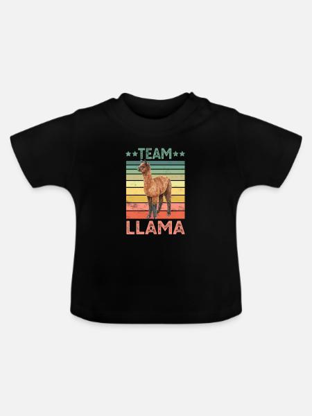 Lama - Baby Bio-T-Shirt mit Rundhals - Schwarz