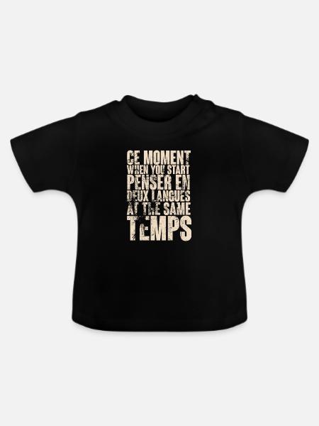 Inspiration durch zweisprachiges Denken - Baby Bio-T-Shirt mit Rundhals - Schwarz