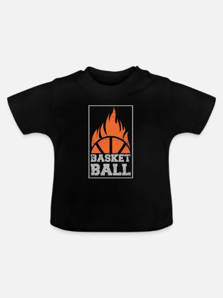 Basketball Basketballer - Baby Bio-T-Shirt mit Rundhals - Schwarz