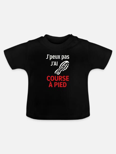 Ich habe keine Zeit zu laufen - Baby Bio-T-Shirt mit Rundhals - Schwarz