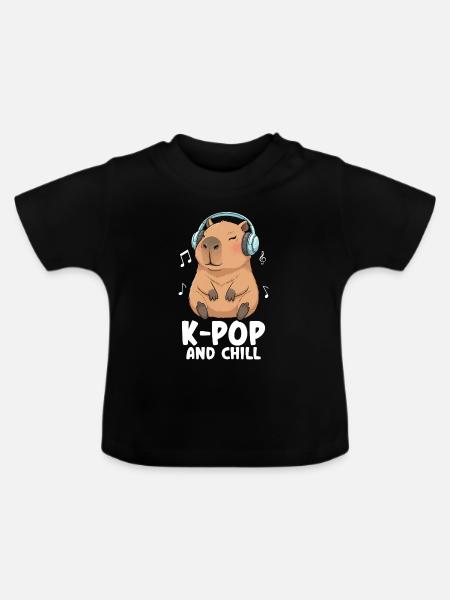 K Pop And Chill - Baby Bio-T-Shirt mit Rundhals - Schwarz