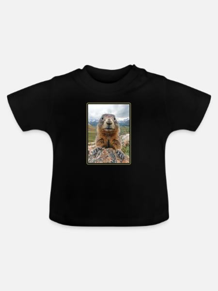Murmeltiere Murmeltier - Baby Bio-T-Shirt mit Rundhals - Schwarz
