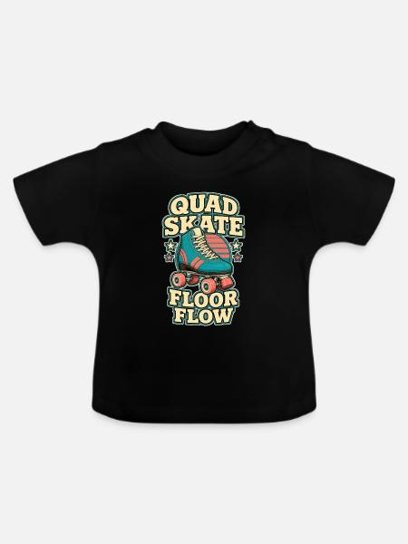 QUAD SKATE FLOOR FLOW - Baby Bio-T-Shirt mit Rundhals - Schwarz