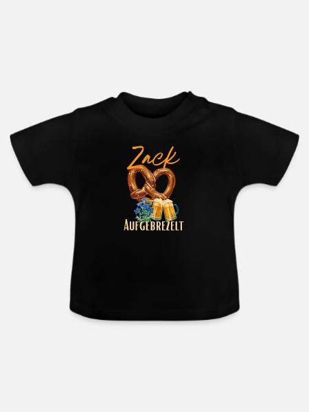 Aufgebrezelt  - Baby Bio-T-Shirt mit Rundhals - Schwarz