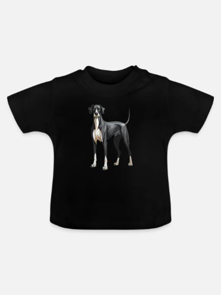 Great Dane Hund - Baby Bio-T-Shirt mit Rundhals - Schwarz