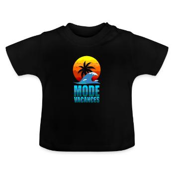 Mode Vacances - T-shirt bio col rond Bébé - noir - Devant