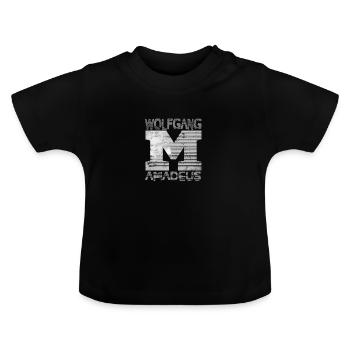 Mozart - Wolgang Amadeus - Baby Organic T-Shirt with Round Neck - black - Front