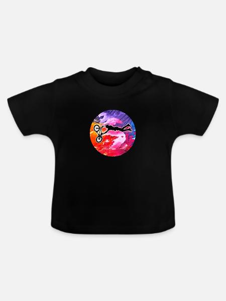 Bmx Biker Fahrrad - Baby Bio-T-Shirt mit Rundhals - Schwarz