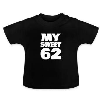 Sweet 62 - Baby Organic T-Shirt with Round Neck - black - Front