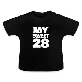 28 - Baby Organic T-Shirt with Round Neck - black - Front