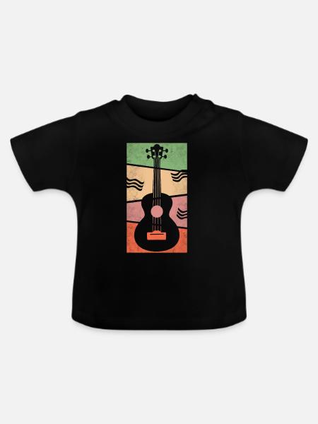 Ukulele meets geometry farbig - Baby Bio-T-Shirt mit Rundhals - Schwarz
