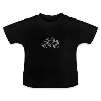 Vintage LP Rekord für Radsportliebhaber - Baby Bio-T-Shirt mit Rundhals - Schwarz - Vorne