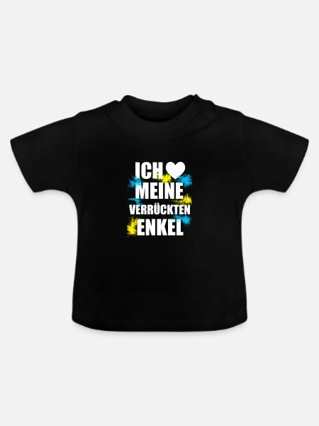 Liebe - Enkel - Baby Bio-T-Shirt mit Rundhals - Schwarz