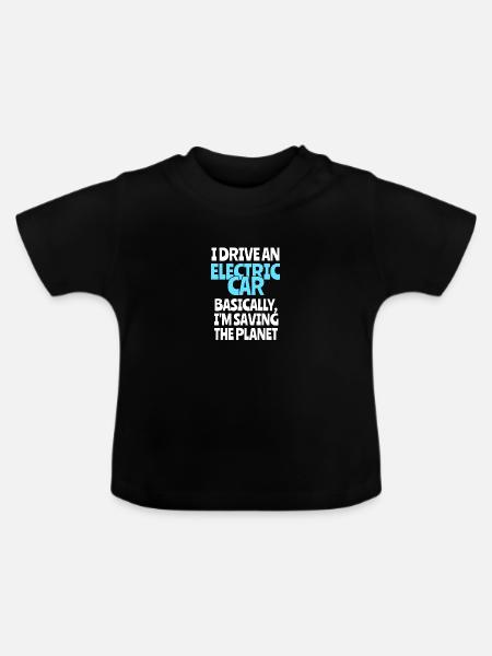 Elektroauto - Baby Bio-T-Shirt mit Rundhals - Schwarz