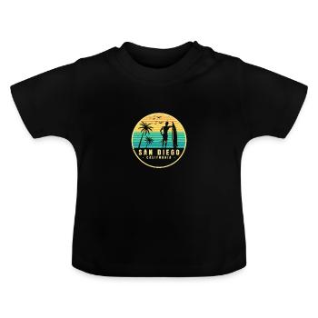 San Diego CA California Van Life Surfer USA - T-shirt bio col rond Bébé - noir - Devant