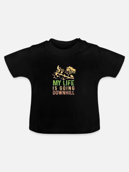 Bergab gehen Fahrer Gift - Baby Bio-T-Shirt mit Rundhals - Schwarz