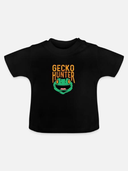 Gecko Hunter Tierpfleger Geschenk - Baby Bio-T-Shirt mit Rundhals - Schwarz
