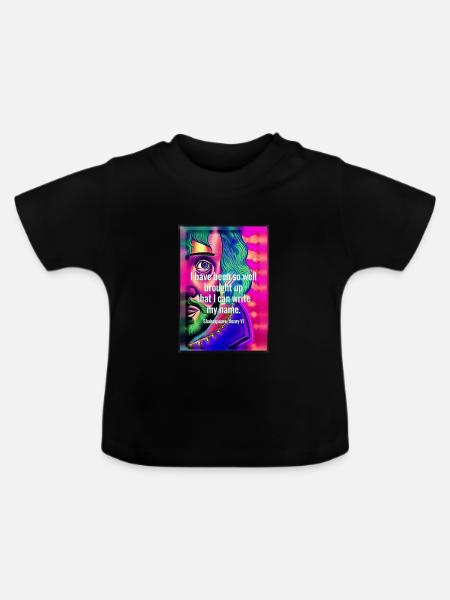 Psychedelischer Shakespeare mit Zitat - Baby Bio-T-Shirt mit Rundhals - Schwarz