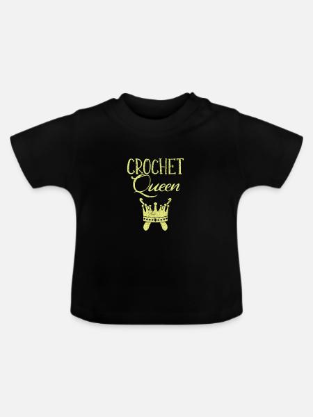 Häkeln - Baby Bio-T-Shirt mit Rundhals - Schwarz