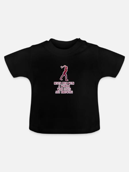 Axt werfen Axtwerfen - Baby Bio-T-Shirt mit Rundhals - Schwarz
