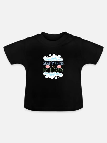 Seife Herstellen Handgemachte Seife - Baby Bio-T-Shirt mit Rundhals - Schwarz