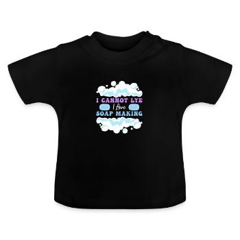 Fabrication de savon Savon fait à la main - T-shirt bio col rond Bébé - noir - Devant