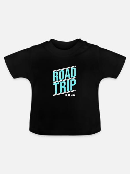 Road Trip - Baby Bio-T-Shirt mit Rundhals - Schwarz